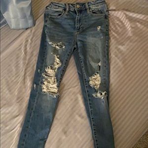 medium wash ripped jeans from american eagle